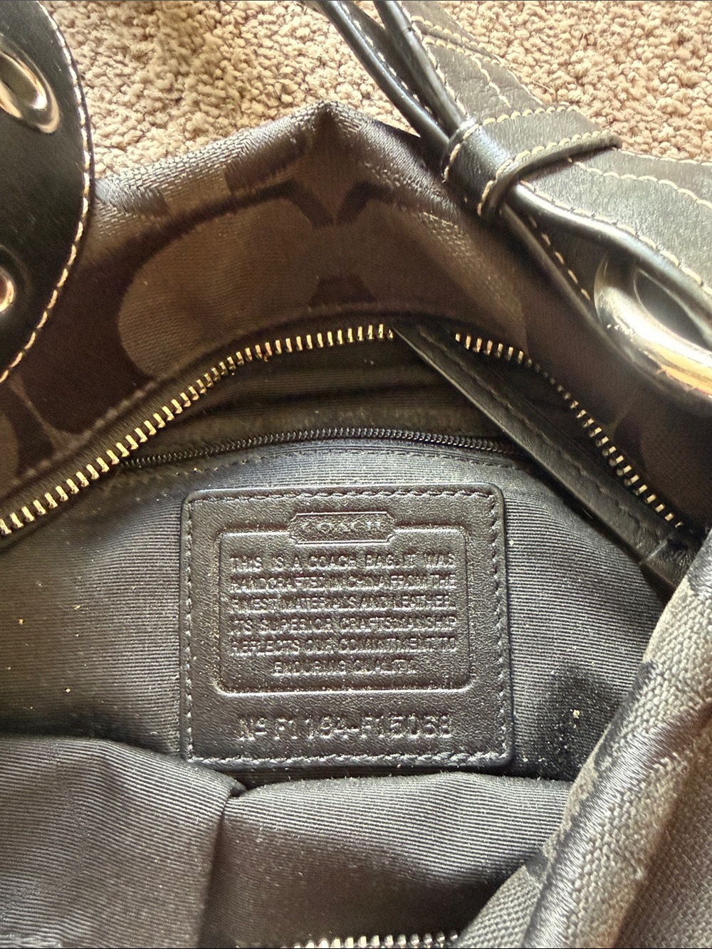 Coach Black Signature Jacquard Shoulder Bag - Picture 2 of 2